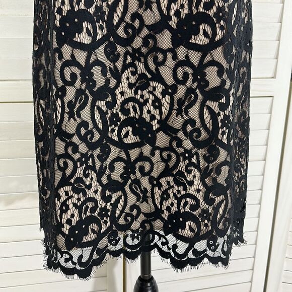 Loft Black Cocktail Dress Size 12 Lace Sleeveless NWOT - Picture 13 of 16